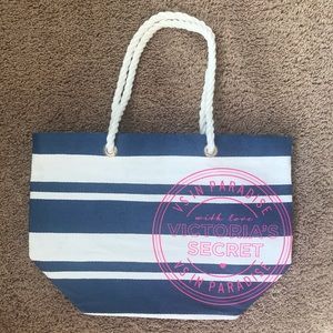 Victoria’s Secret navy white striped tote bag